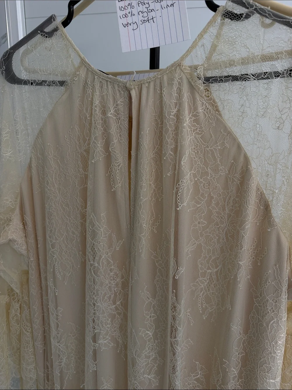 Reitmans Lace Overlay Dress in Soft Cream 27”pp/36”L Very Soft - Picture 6 of 7